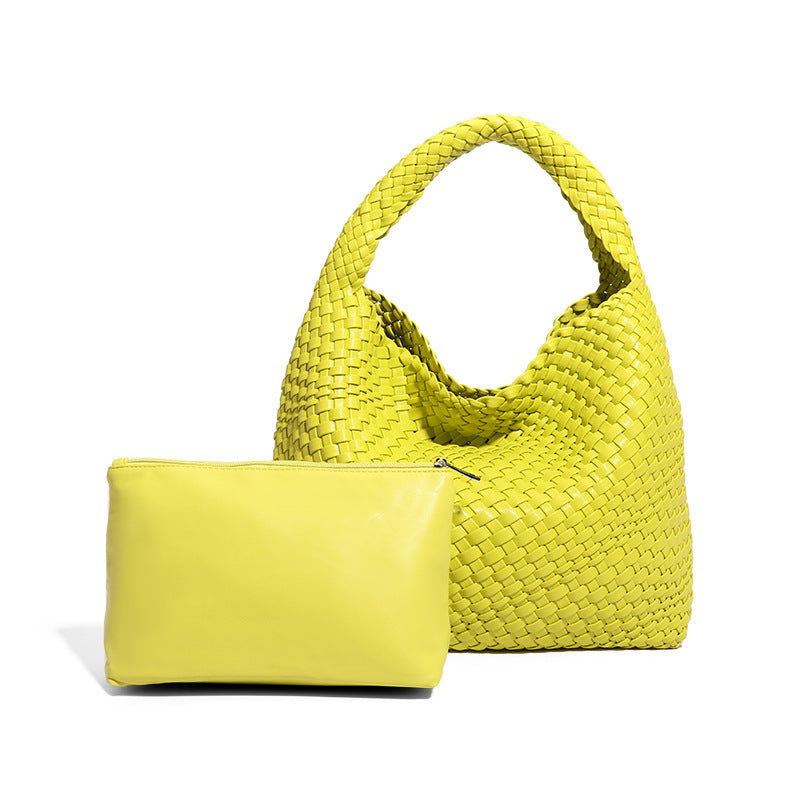 Women's Fashion Design Woven Large Capacity Son Handbags