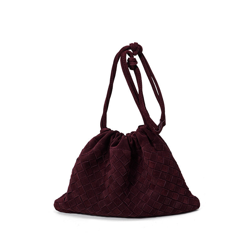 Women's Leather Woven Carrying High Sense Light Shoulder Bags