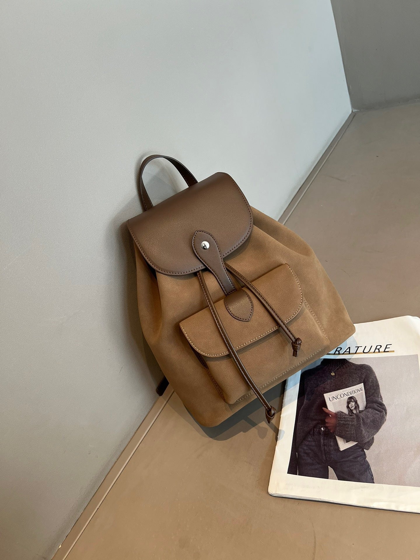 Women's High Sense Leather Simple Commuter Backpacks