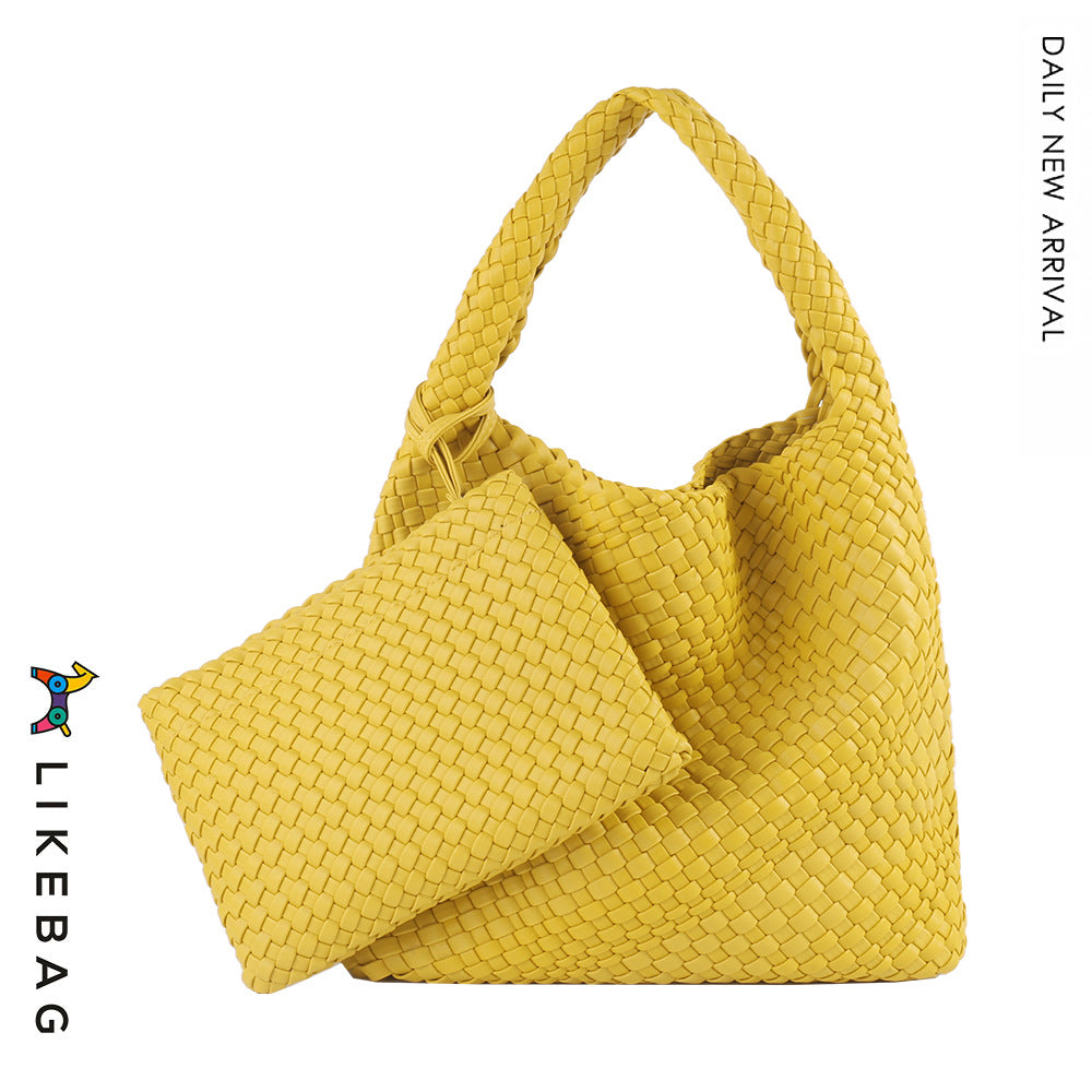 Business Commute Large Capacity Hand-woven Female Shoulder Bags