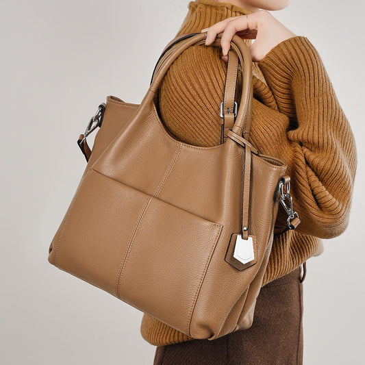 Women's First Layer Cowhide Big One Vintage Handbags