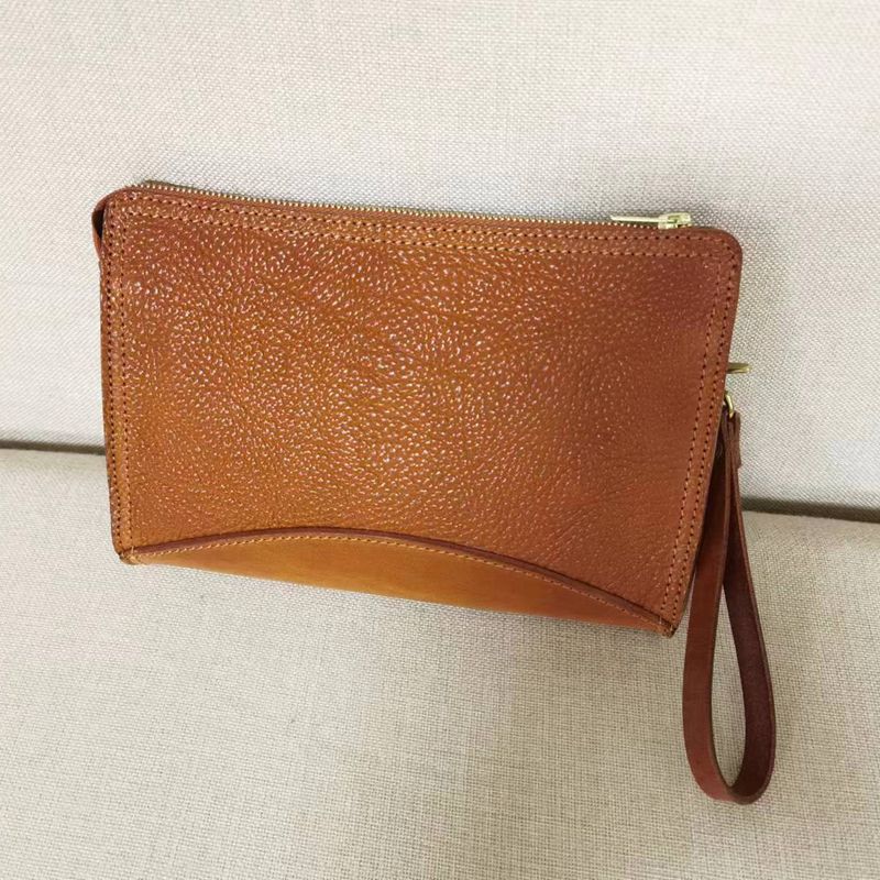 Men's Approval Cowhide Clutch Wrist Strap Headset Bags