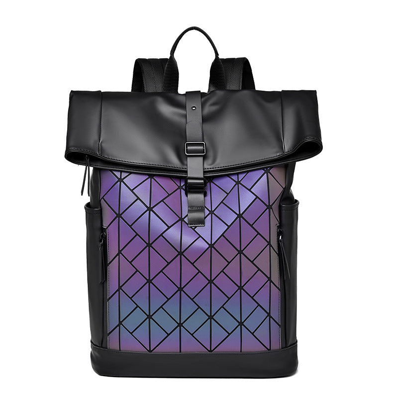 Men's Large Capacity Rhombus Trend Computer Simplicity Backpacks