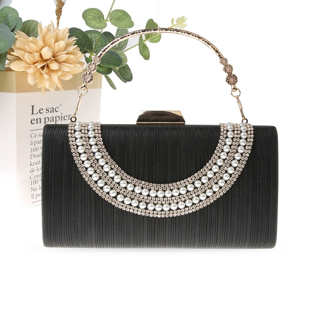 Portable Rhinestone Banquet Elegant Long Clutch Evening Bags