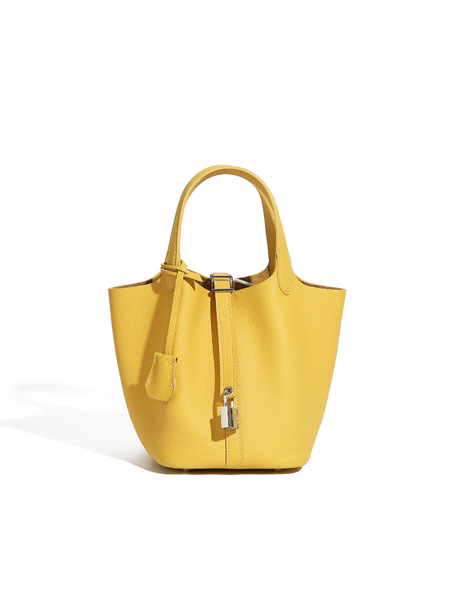 Women's Thickened Sier Cowhide Fashion Litchi Pattern Handbags