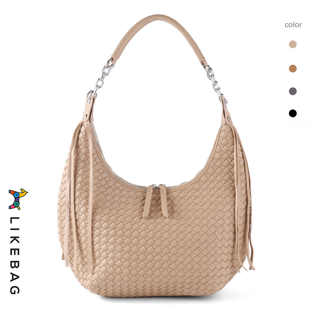 Women's Trendy Personality Tassel Chain Big Underarm Fashion Shoulder Bags