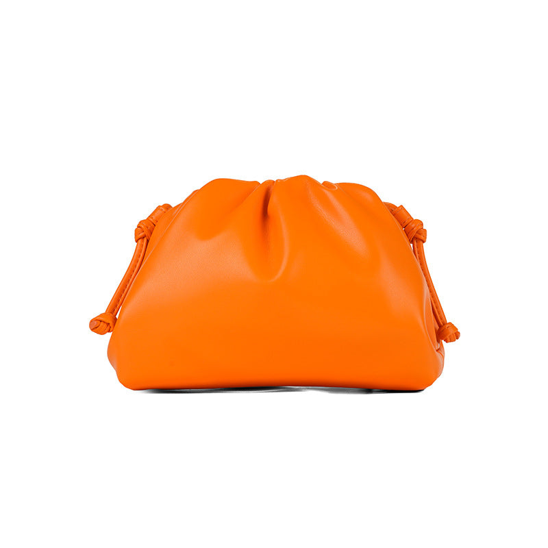 Korean Style Solid Color Soft Leather Clutch Shoulder Bags