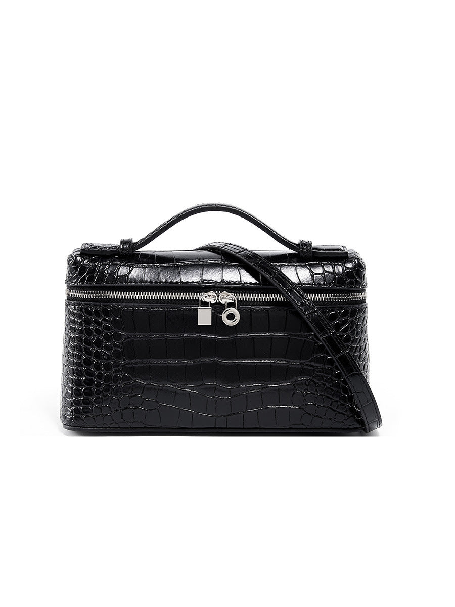 Women's Cowhide Crocodile Pattern Lunch Box High-grade Bags