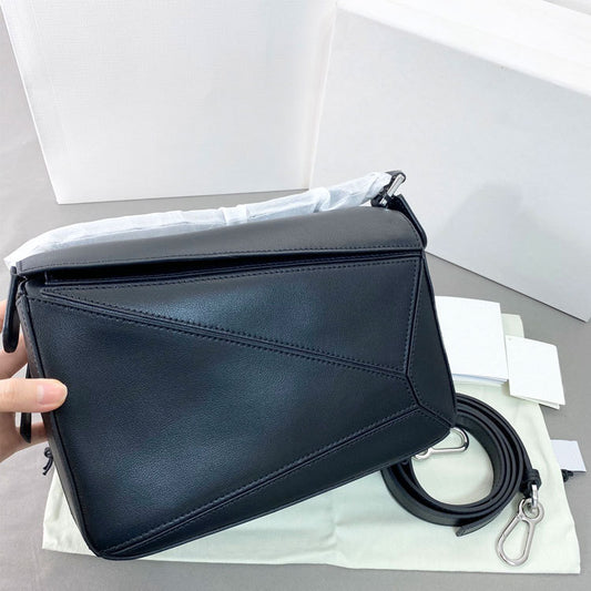 Geometric Cowhide Stitching Pillow Retro One Shoulder Bags