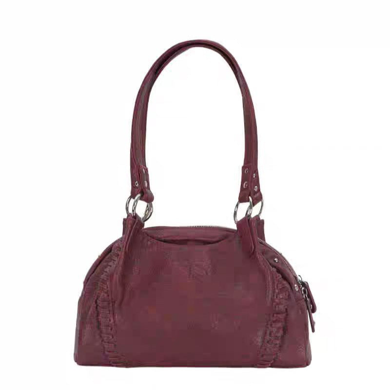 Trendy Pretty Li Cha Leather Motorcycle Handbags