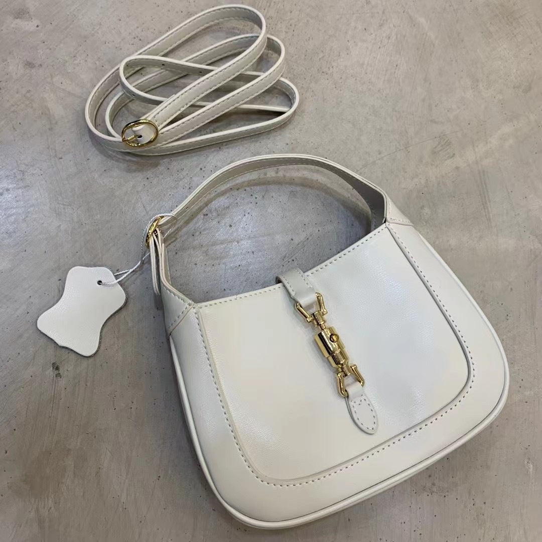 Women's Genuine Leather French Underarm Baguette Portable Shoulder Bags
