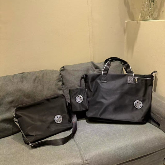 Three-piece Crystals Smiley Face Lightweight Water-repellent Cloth Nylon Bags