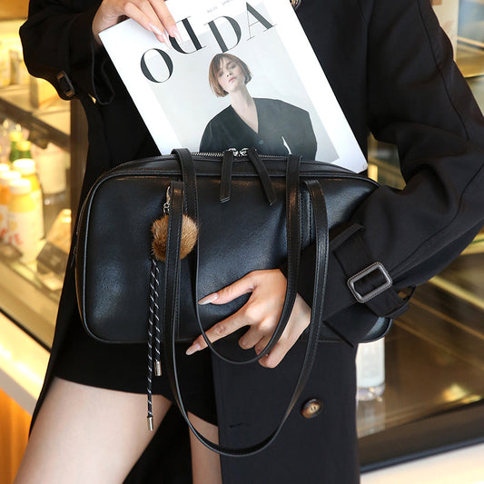 Women's Genuine Leather Fashion High Sense Boston Shoulder Bags
