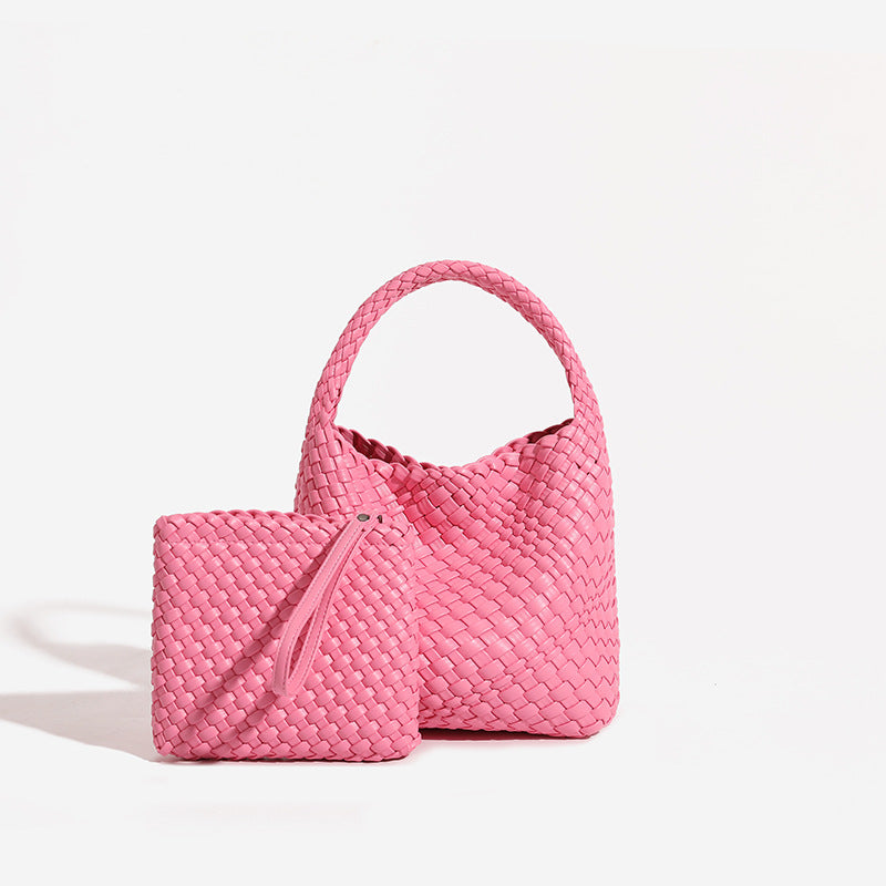 Genuine Leather Woven Vegetable Basket Holiday Crossbody Bags