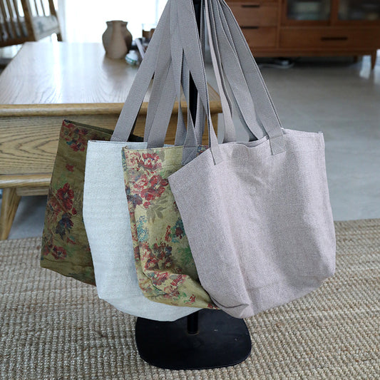 Women's Solid Color Retro Korean Commuter Big Shoulder Bags