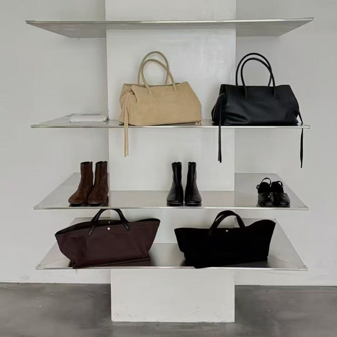 Women's Stitched Cowhide Large Capacity Commuter Handbags