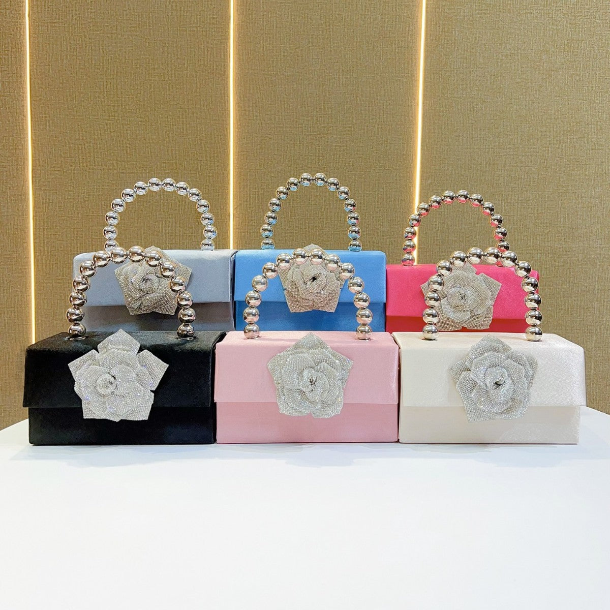 Sequins Banquet Pearl Box Clutch One Handbags