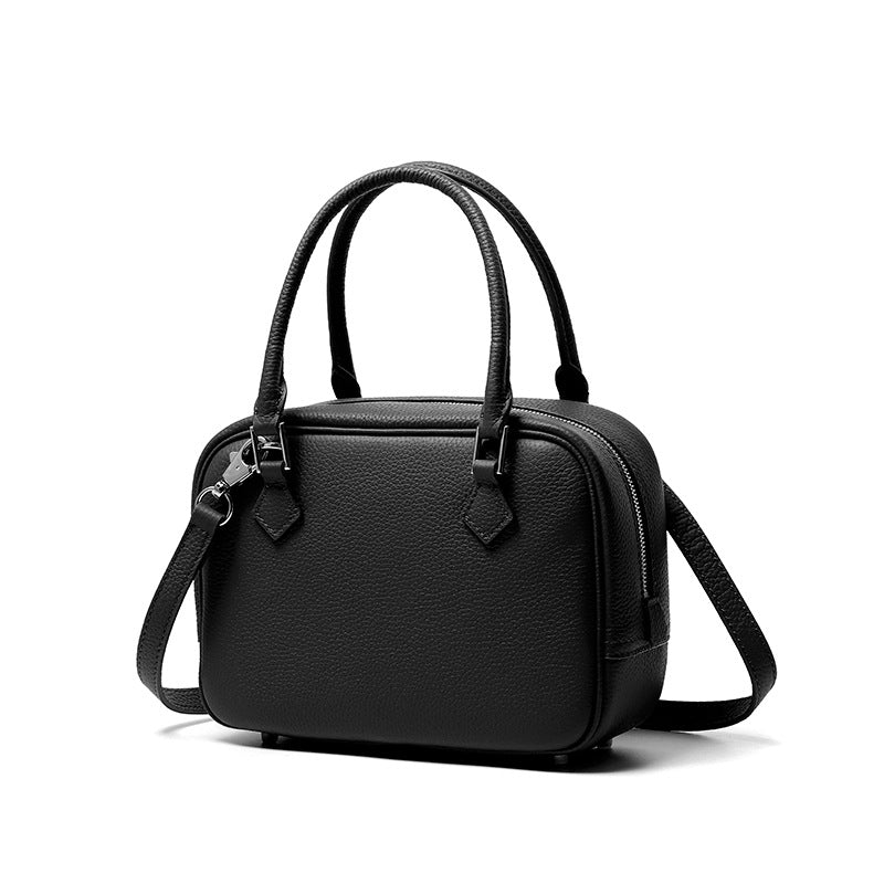 Women's Home First Layer Cowhide Feather Large Capacity Handbags