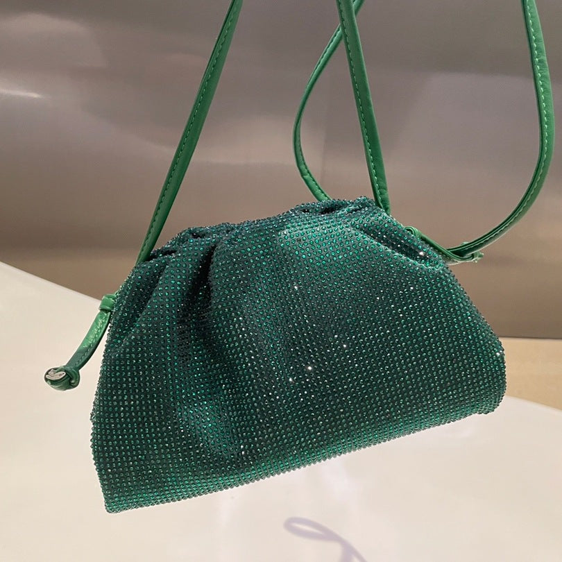 Women's Diamond Cloud Korean Style Pleated Clip Crossbody Bags