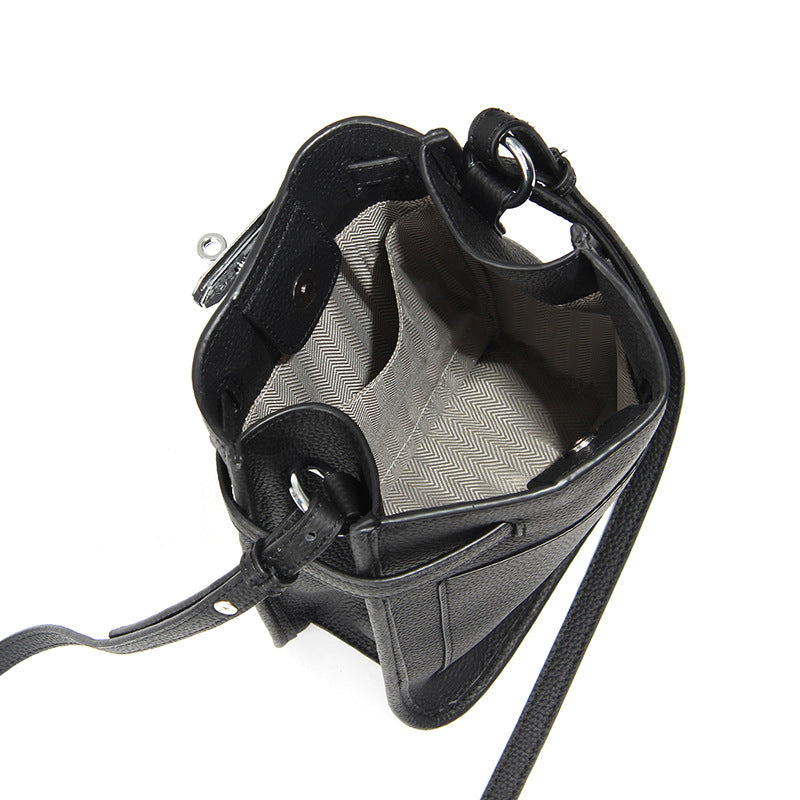Women's High-grade Large Capacity Minority Simple Genuine Crossbody Bags