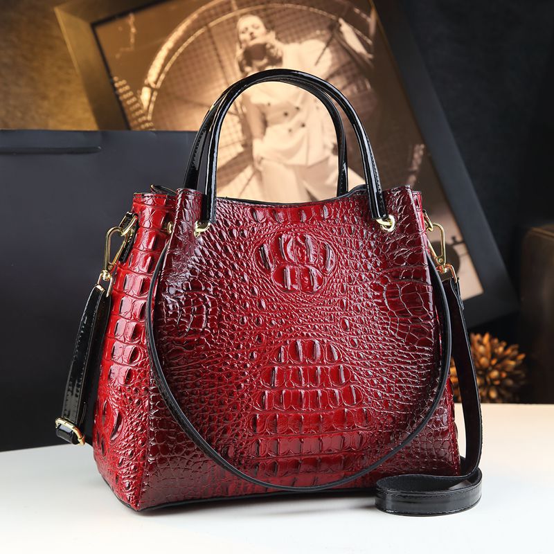 Women's Stylish Good Texture Colorful Crocodile Pattern Bags
