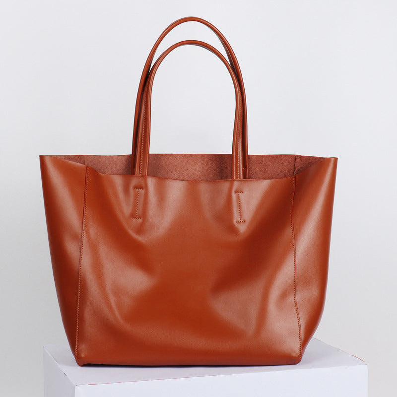 Capacity Commuter Mummy Shopping Cowhide Big Shoulder Bags