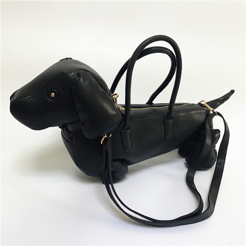 Cute Pet Dog Personalized Creative Black Handbags