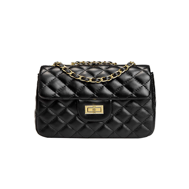 Women's Diamond Style Sheepskin Plaid Underarm Chain Bags