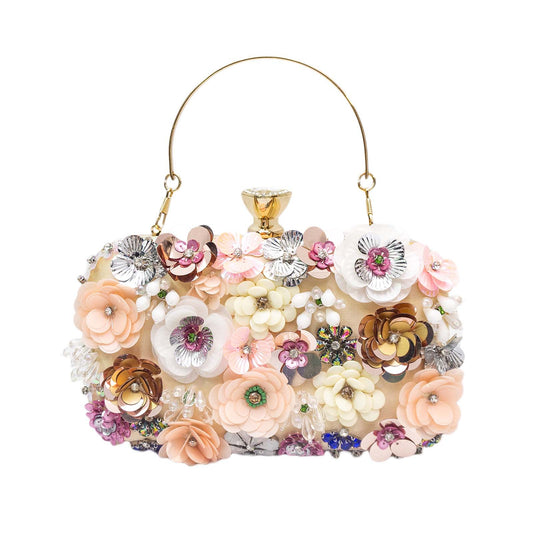 Kai Colorful Crystals Sequin Flower Dinner Hand Carrying Cheongsam Evening Bags
