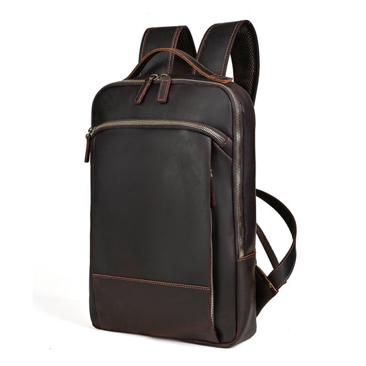 Men's Crazy Horse Leather Retro Business Large Backpacks