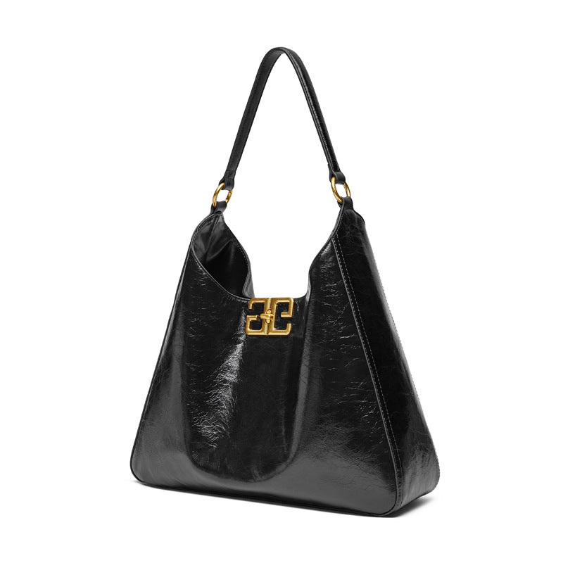 Women's First Layer Cowhide Underarm High-grade Portable Big Crossbody Bags
