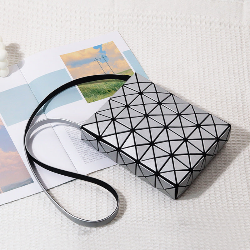 Style Limited Box Geometric Diamond Pattern Shoulder Bags