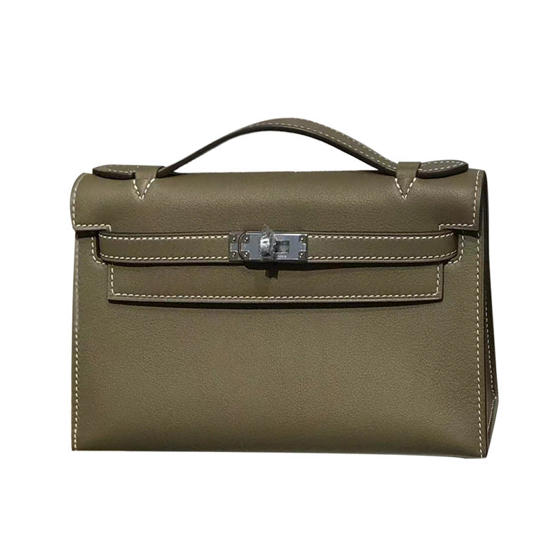 Women's Cowhide Classic Generation Kelly Genuine Leather Handbags