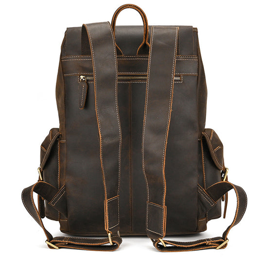 Women's & Men's & Leather Crazy Horse Large Capacity Backpacks