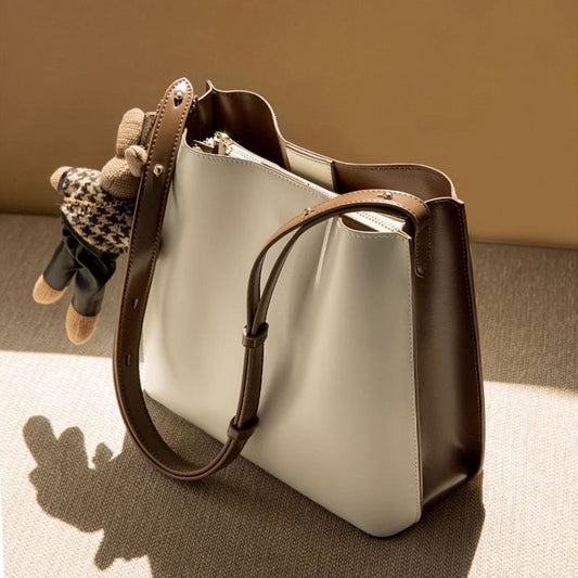 Women's Trendy Slouchy Cowhide Large Capacity Handbags