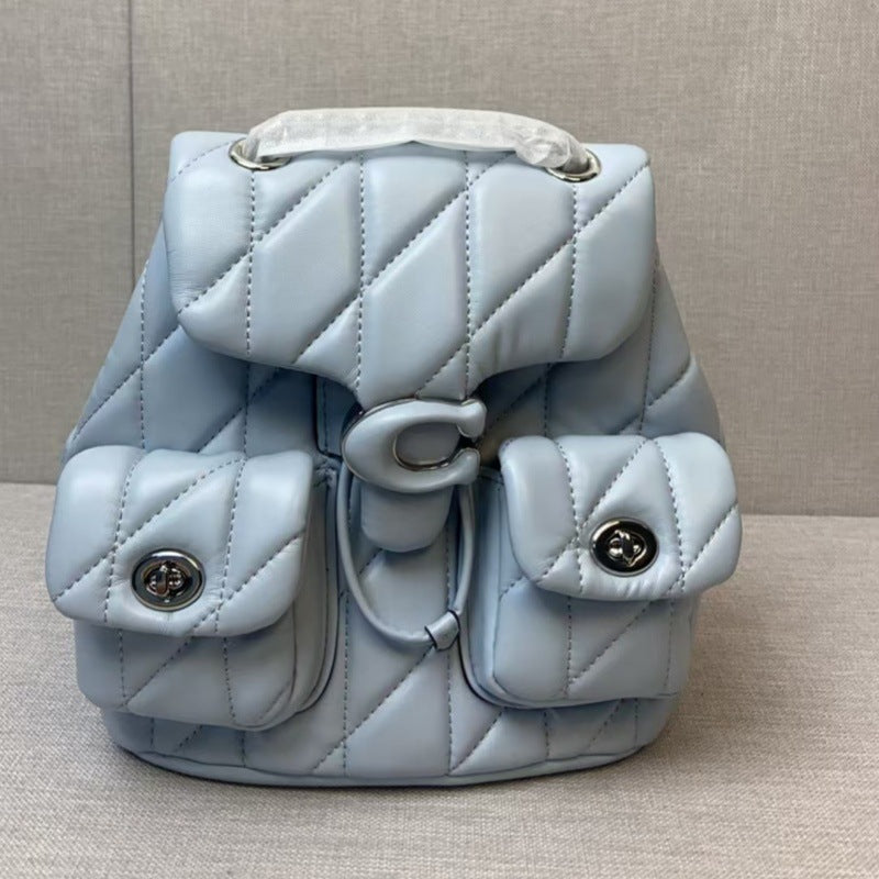 Women's Trendy Rhombus Chain Good-looking Versatile Backpacks