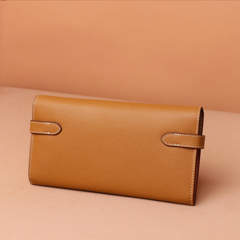 Women's Fashion Classic Palm Print Cowhide Clutch Ladies Wallets