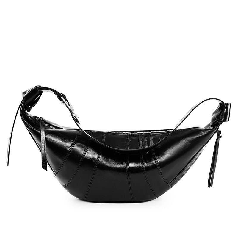Women's Large Capacity Dumpling Genuine Leather Commuting Crossbody Bags