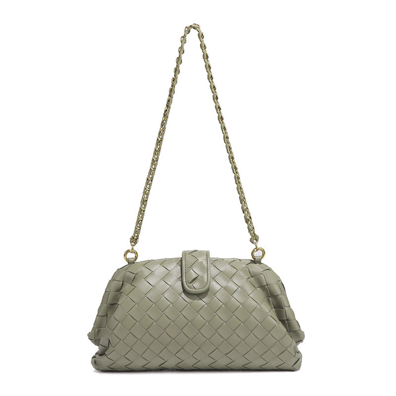 Women's Stylish Simple Hand-woven Chain Underarm Shell Bags