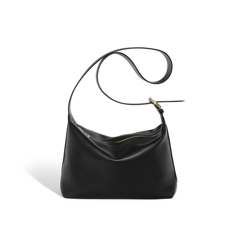 Women's Popular Cowhide Simple Texture Commuter Shoulder Bags