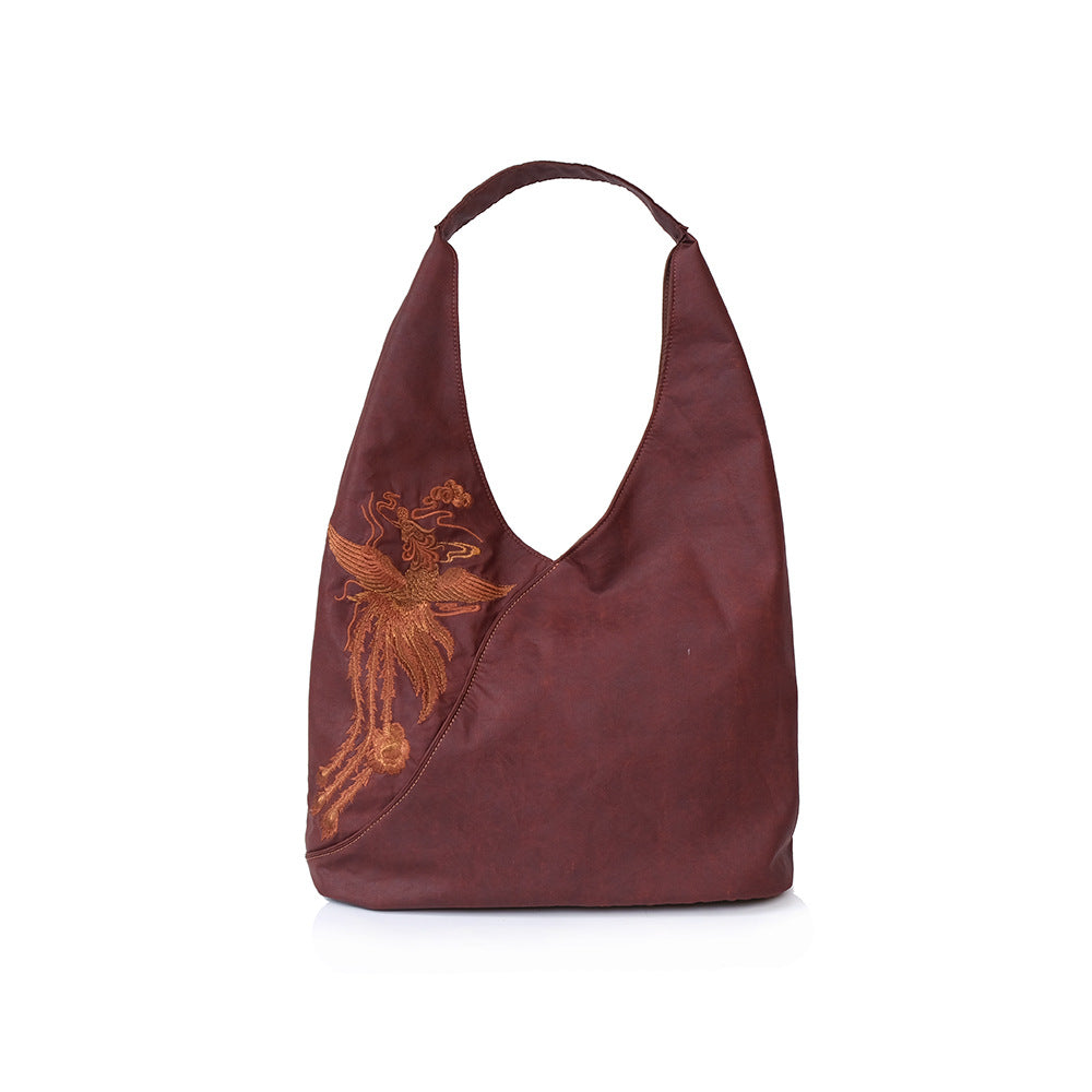 Women's Yarn Chinese Style Embroidery Underarm Large Armpit Bags
