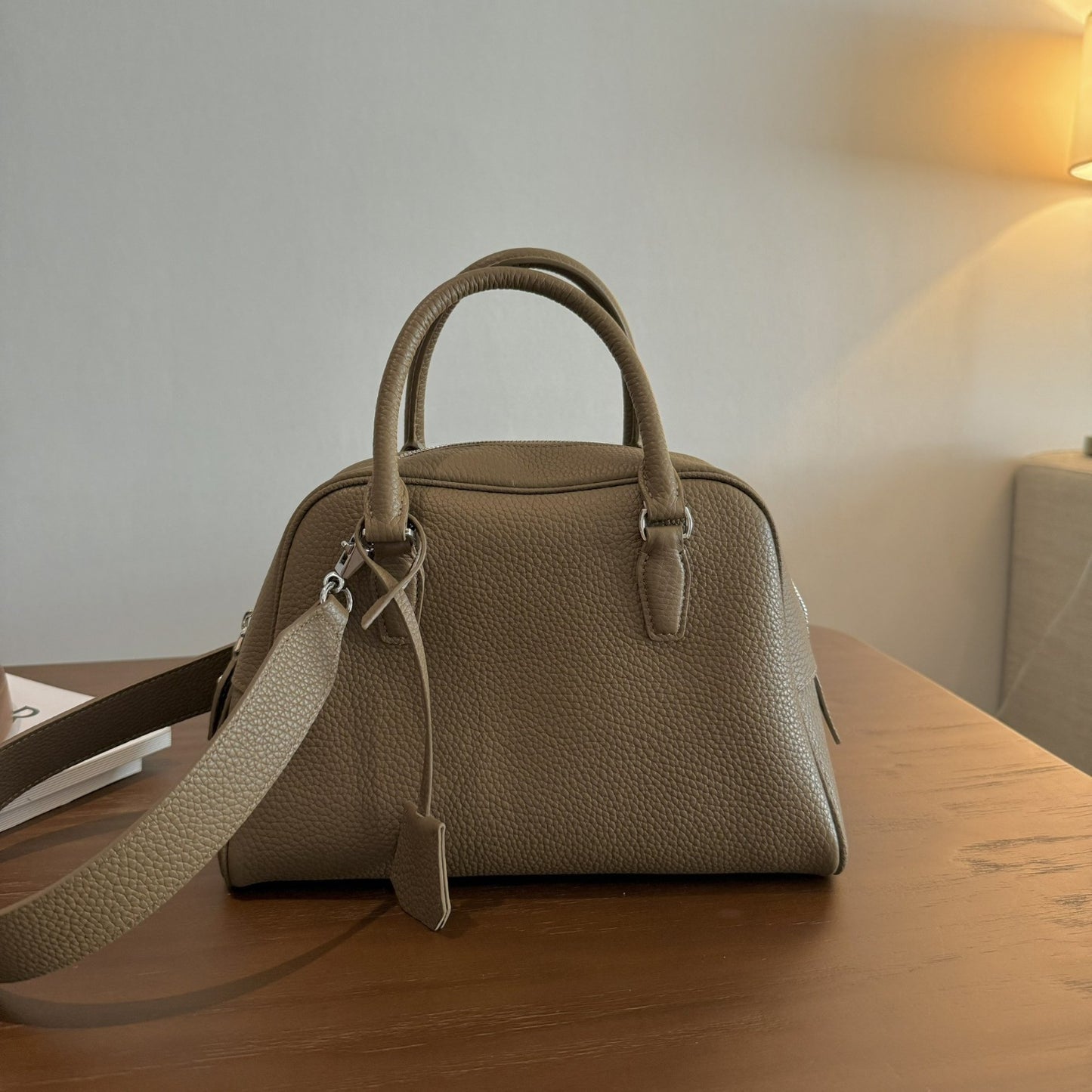Women's First Layer Cowhide Bowling High Quality Crossbody Bags