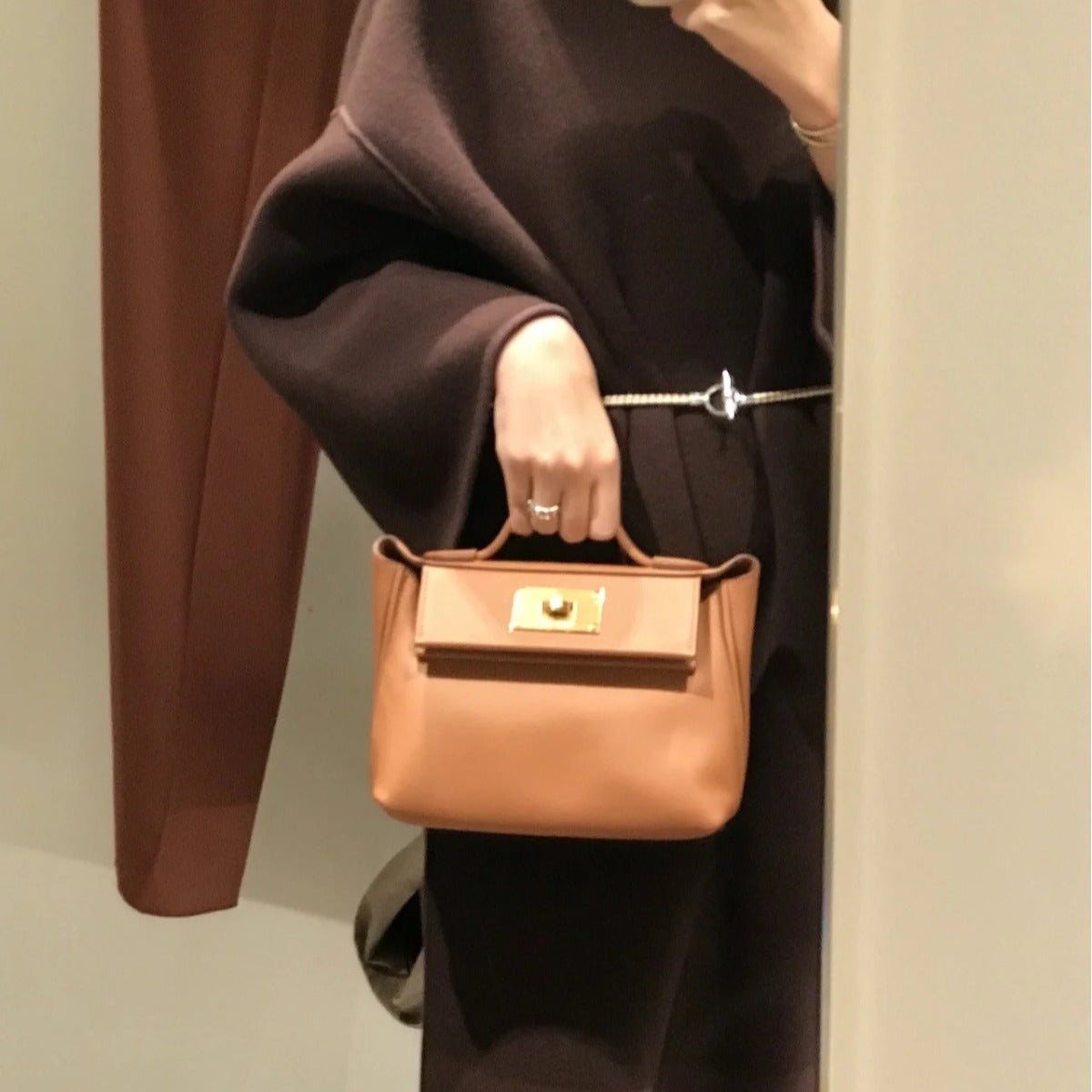 Women's Top Layer Leather Cowhide Kelly Wings Crossbody Bags