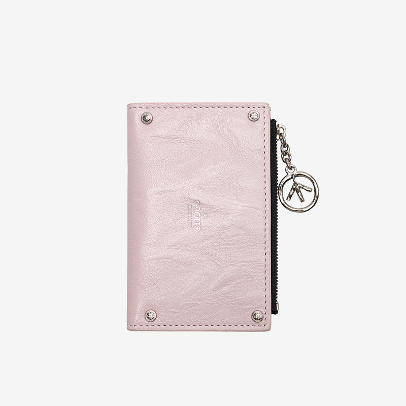 Women's Vegetable Tanned Sheepskin Leather Fashion Short Ladies Wallets