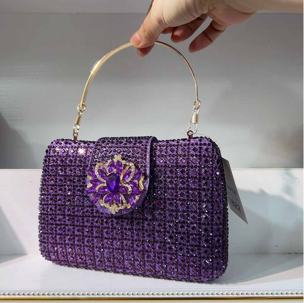 Women's Durable Full Diamond Clutch Banquet Handbags