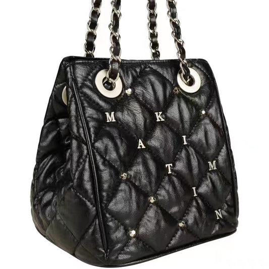 Women's Niche Long Rhombus Solid Color Portable Handbags