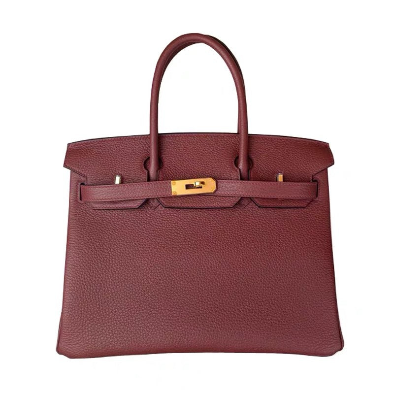 Women's Quality Genuine Leather Litchi Grain Kelly Handbags