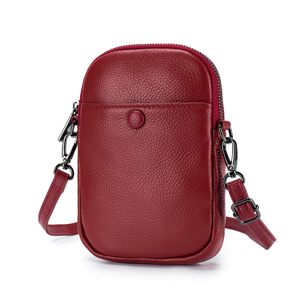 Women's Soft Leather Pouch Vertical Mini Fashion Bags