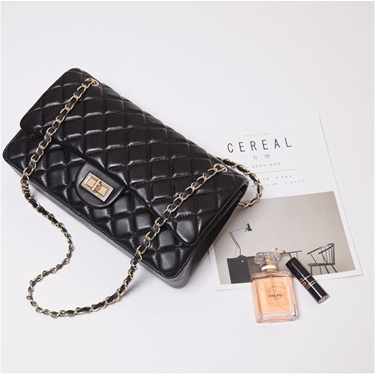 Women's Sheepskin Leather Diamond Pattern Chain Classic Shoulder Bags
