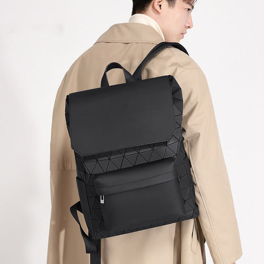 Men's Fashion Geometric Rhombus Commuter Computer Backpacks